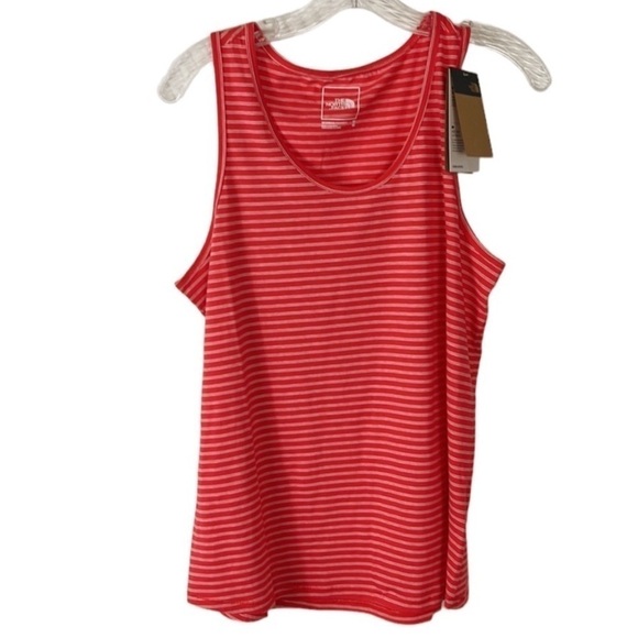 The North Face W Terrain Tank Women's M Slim Fit Orange Striped NWT - Picture 1 of 12